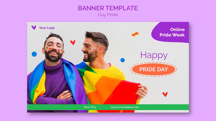PSD grátis modelo de banner feliz orgulho gay