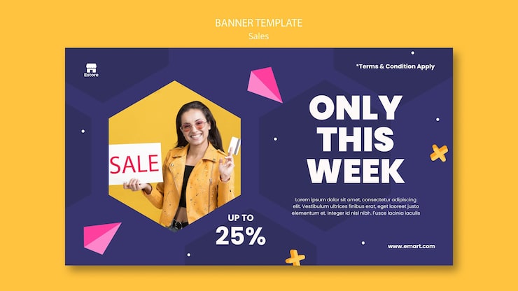 PSD grátis modelo de banner horizontal de vendas