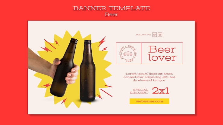 PSD grátis modelo de banner para amantes de cerveja