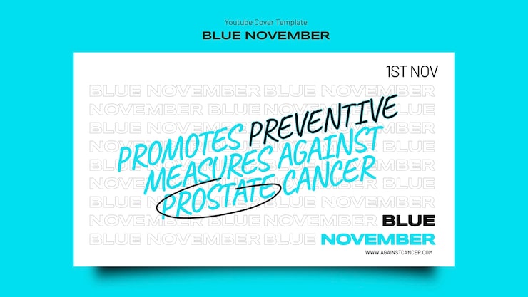 PSD grátis modelo de capa do youtube para celebração de novembro azul