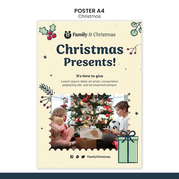 PSD grátis modelo de cartaz de comemoração de natal