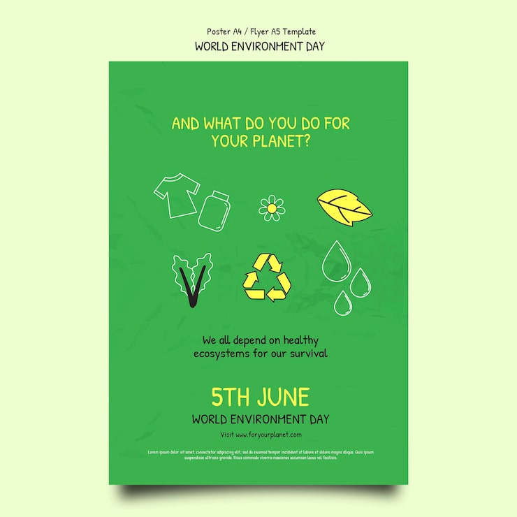 PSD grátis modelo de cartaz do dia mundial do meio ambiente