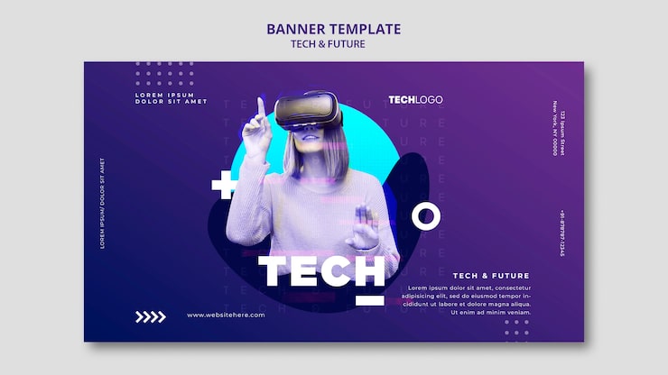 PSD grátis modelo de conceito de modelo de banner de tecnologia e futuro