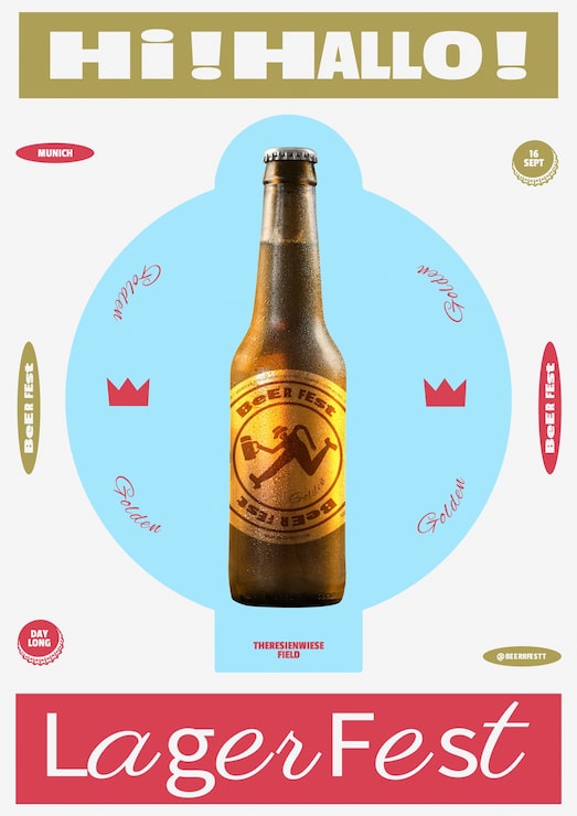 PSD grátis modelo de convite de oktoberfest de design plano