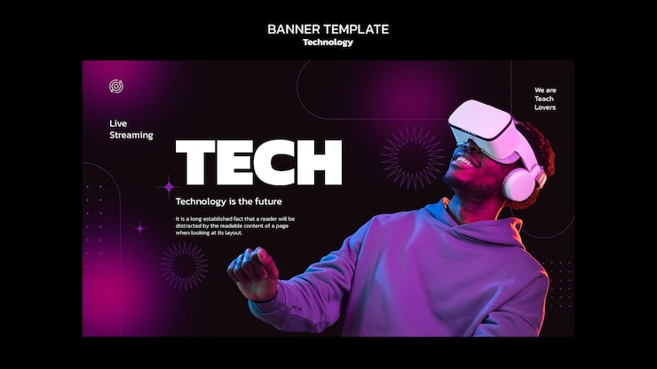 PSD grátis modelo de design de tecnologia gradiente