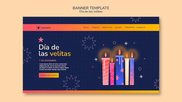 PSD grátis modelo de design plano dia de la velitas