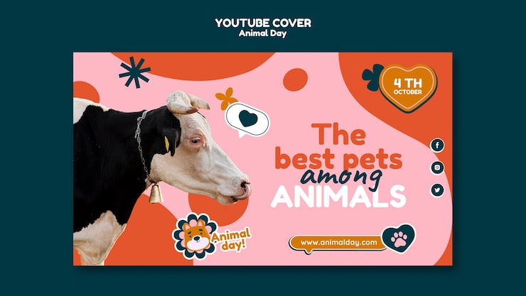PSD grátis modelo de dia mundial dos animais de design plano