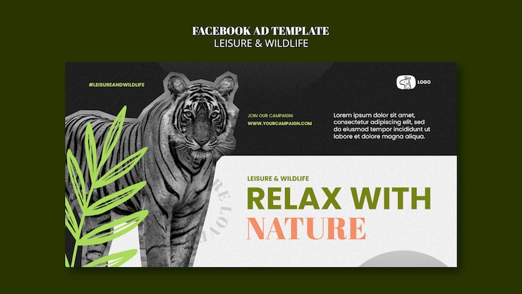 PSD grátis modelo de facebook de lazer e vida selvagem