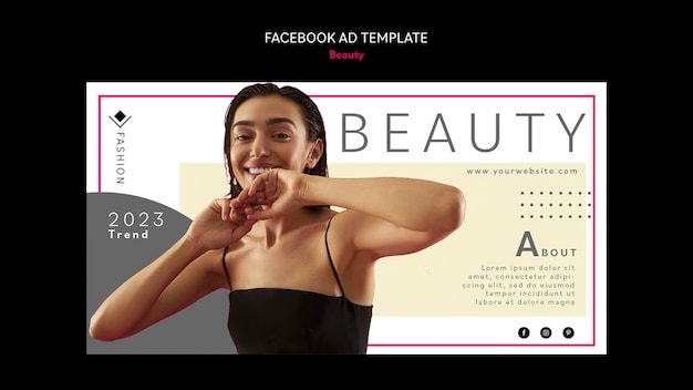 PSD grátis modelo de facebook de tratamento de beleza de design plano