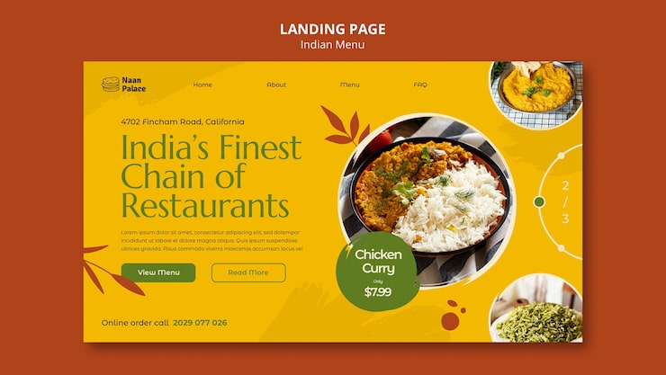 PSD grátis modelo de menu indiano de design plano