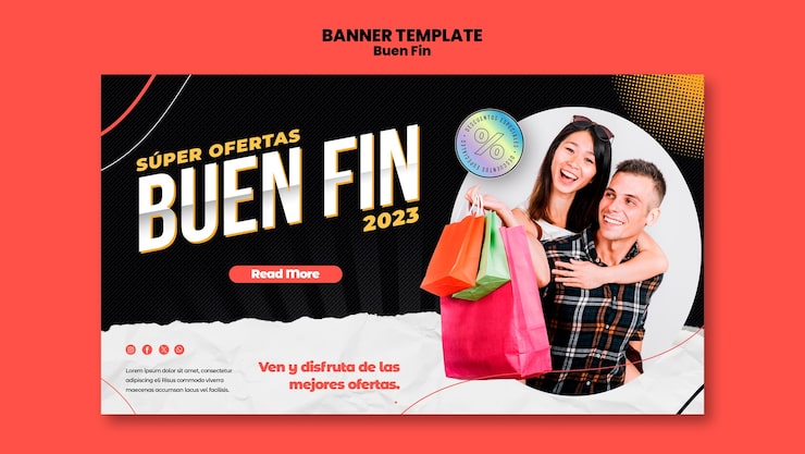 PSD grátis modelo de página de destino de design plano buen fin