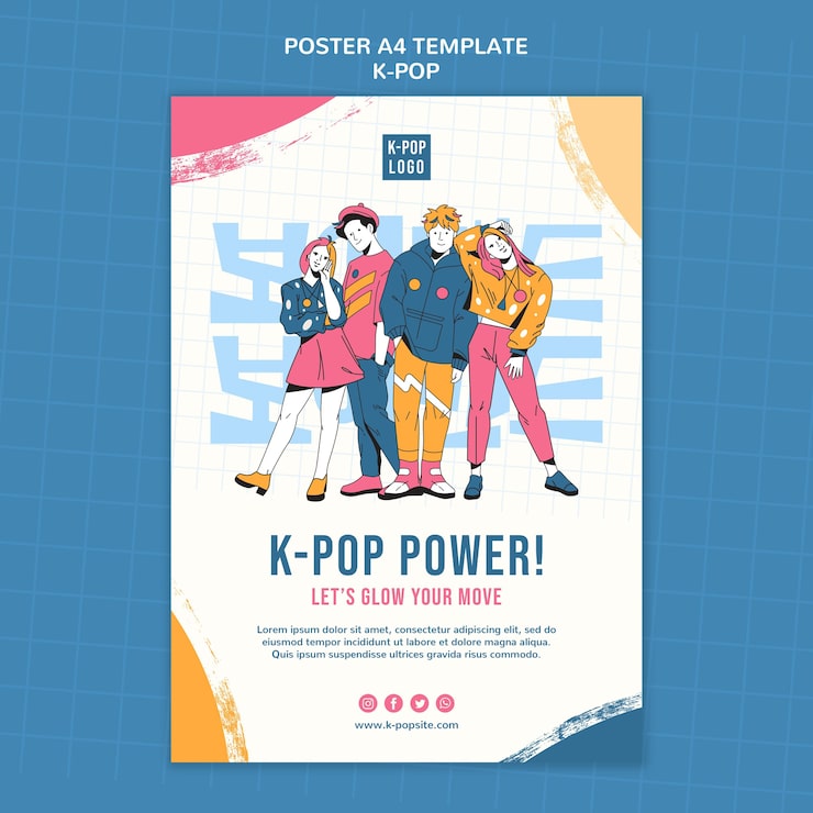 PSD grátis modelo de pôster do festival k-pop