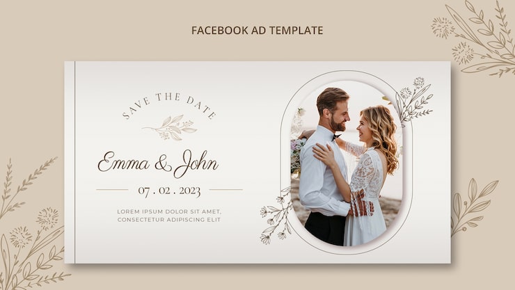 PSD grátis modelo de promoção de mídia social de casamento floral