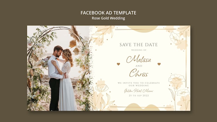 PSD grátis modelo de promoção de mídia social de casamento floral