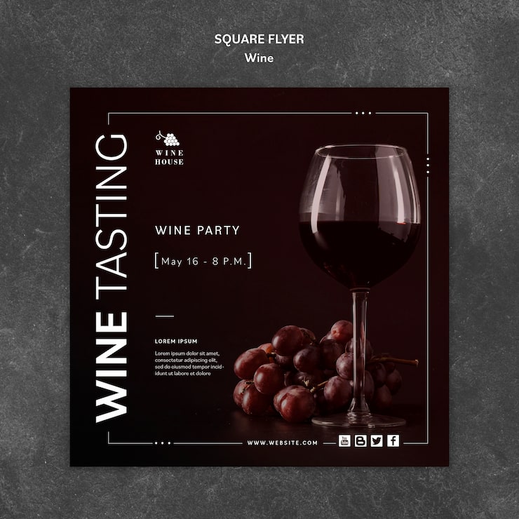 PSD grátis modelo de vinho para flyer