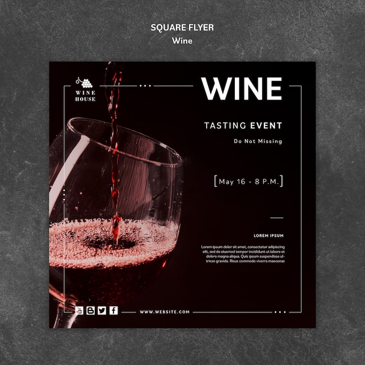 PSD grátis modelo de vinho para o conceito de panfleto
