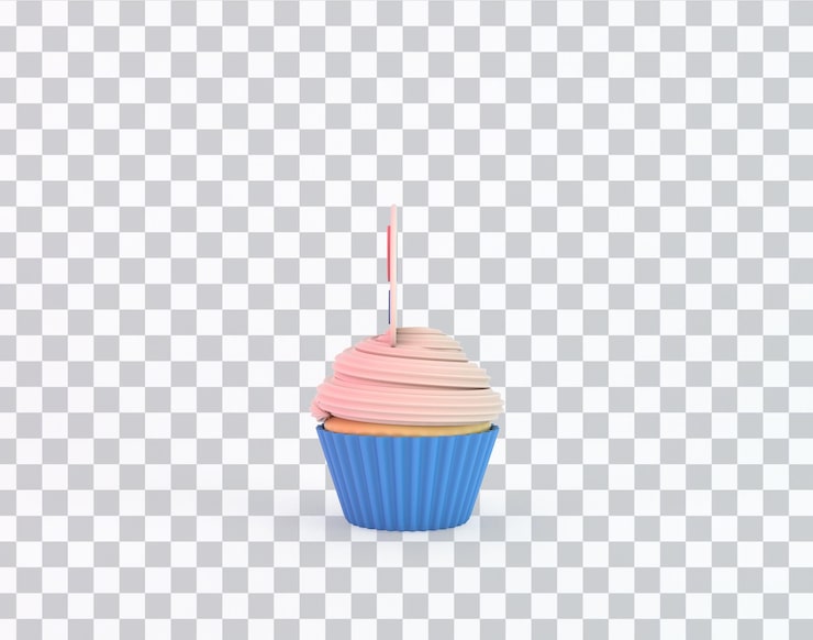 PSD grátis muffin de desenho animado lado direito