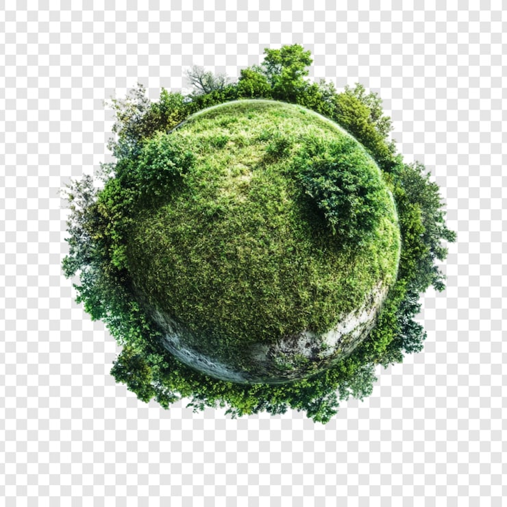 PSD grátis o planeta terra, um mundo em miniatura exuberante