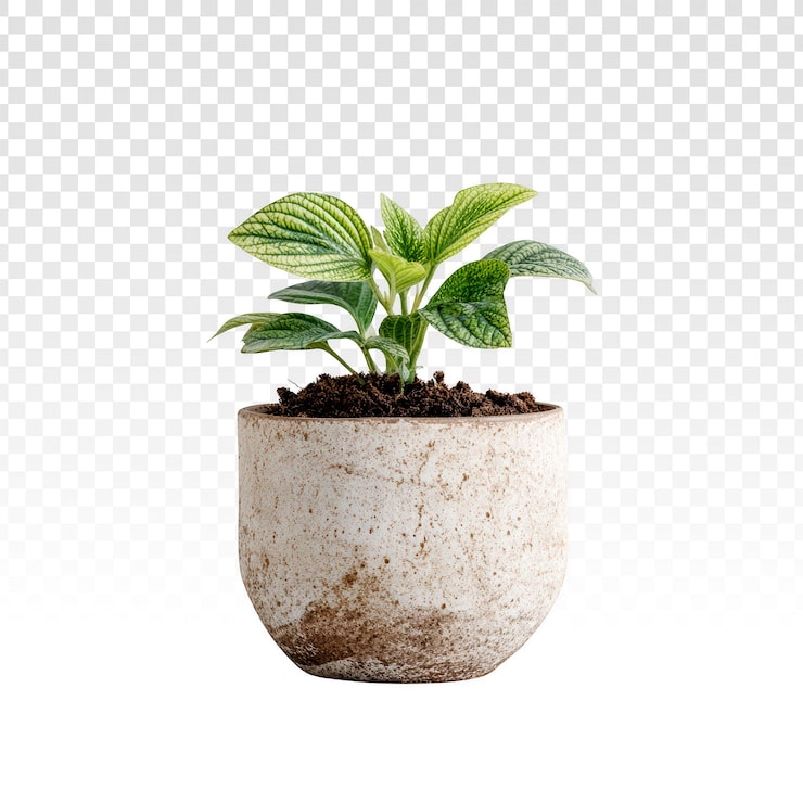 PSD grátis planta verde pequena em vaso isolada