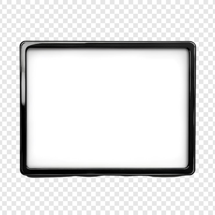 PSD grátis quadro preto em branco em fundo transparente