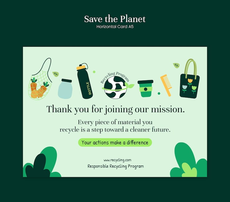 PSD grátis reciclagem e consciência ambiental