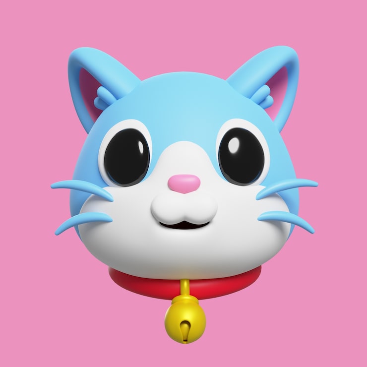 PSD grátis renderização 3d de emoji de gato