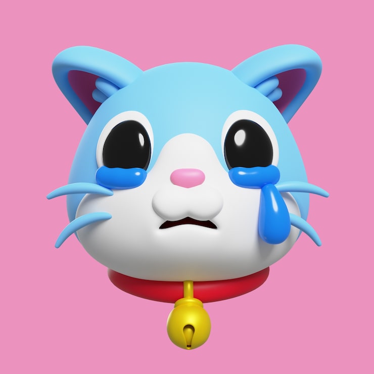 PSD grátis renderização 3d de emoji de gato