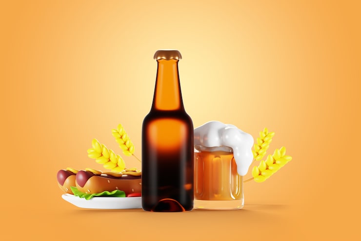 PSD grátis renderização 3d de fundo de vida de cerveja ainda