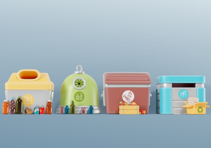 PSD grátis renderização 3d do fundo de reciclagem