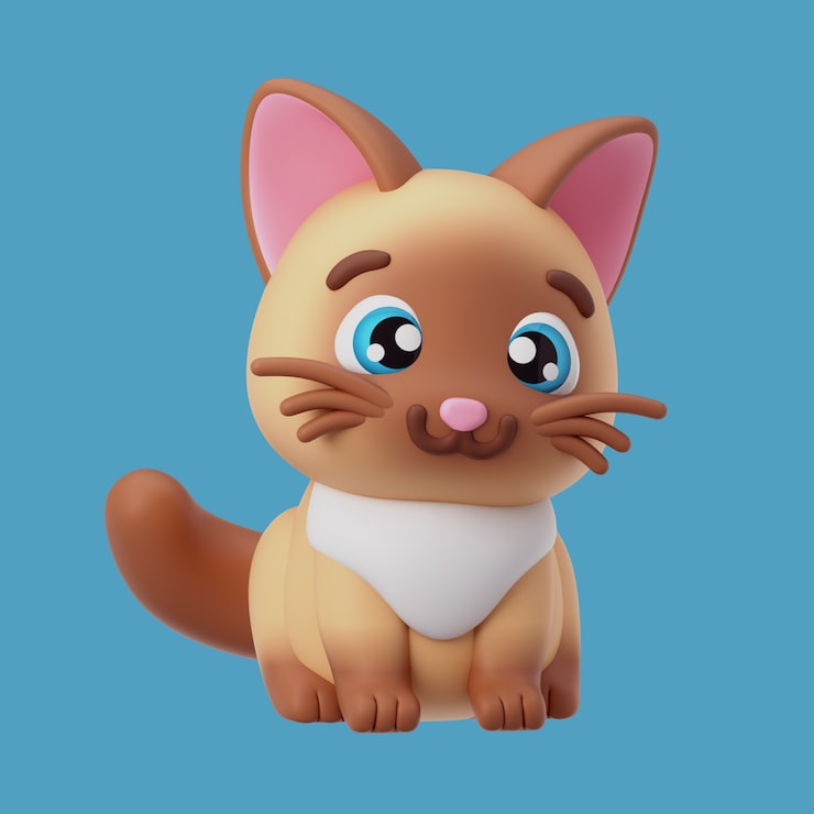 PSD grátis renderização 3d do ícone de animal kawaii