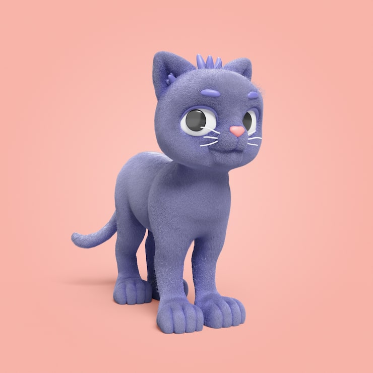PSD grátis renderização 3d do ícone do gato