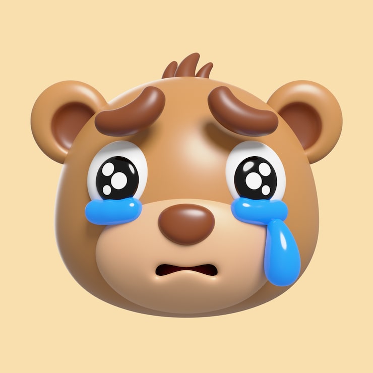 PSD grátis renderização 3d do ícone emoji de urso