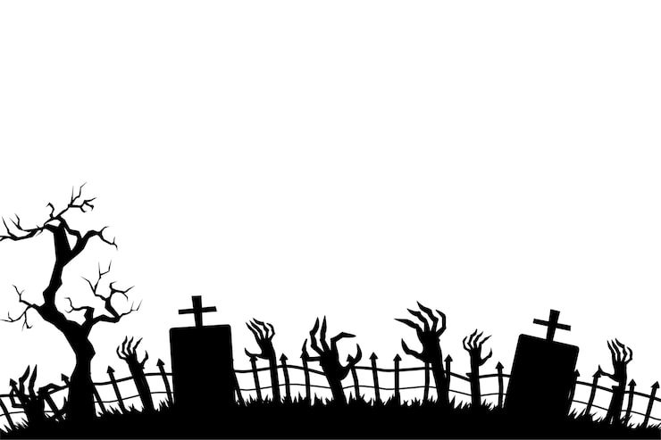 PSD grátis silhuetas pretas de halloween