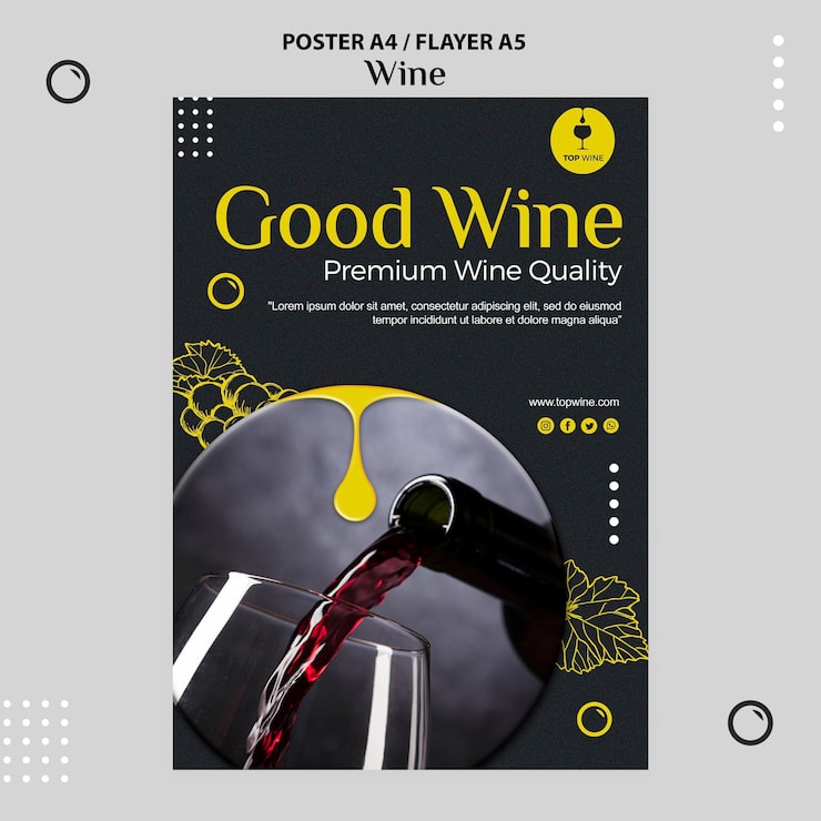 PSD grátis tema de modelo de cartaz de vinho