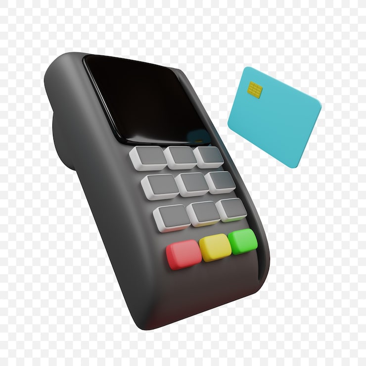 PSD grátis terminal de pagamento de máquina pos ícone isolado 3d render ilustração