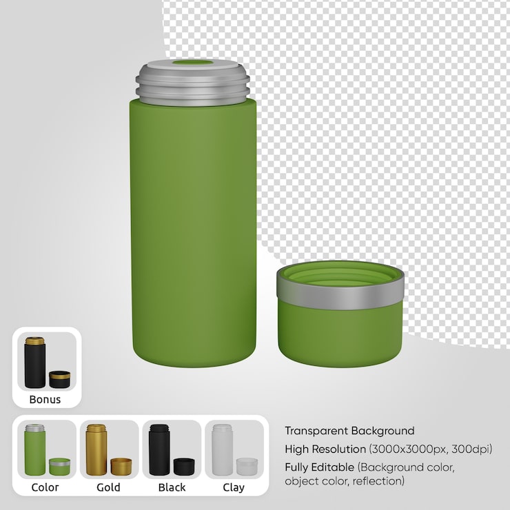 PSD grátis thermos em 3d