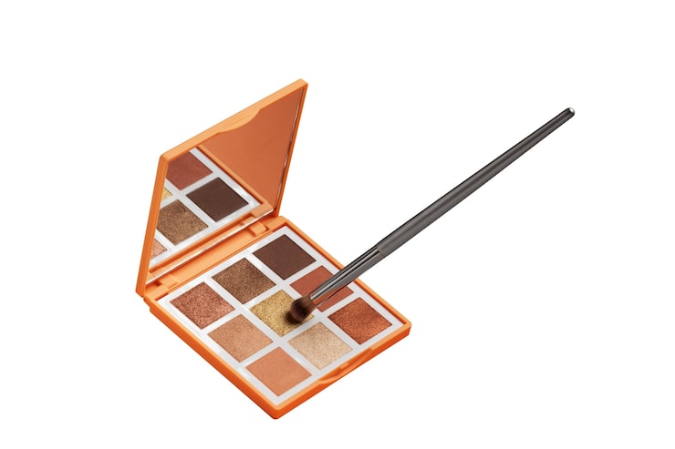 PSD grátis vista da paleta de maquiagem de sombra