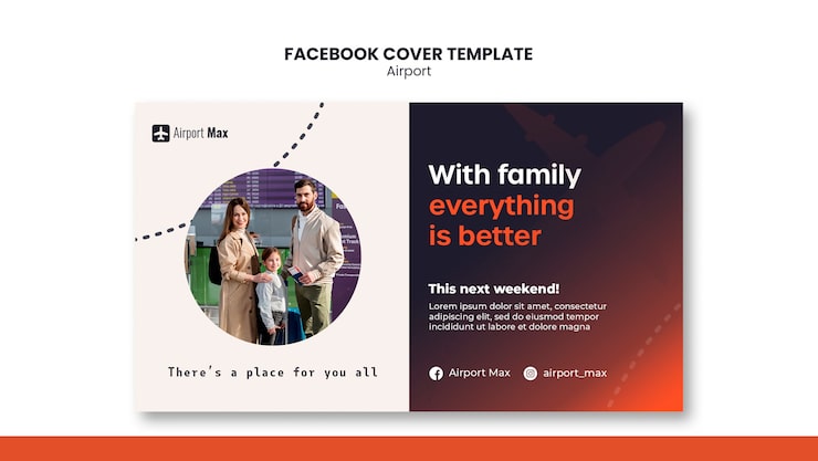 Miễn phí PSD ảnh bìa facebook kinh doanh sân bay