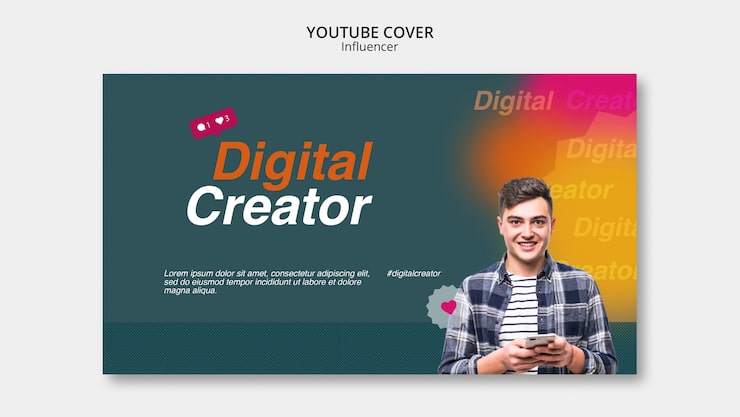 Miễn phí PSD ảnh bìa youtube phong cách người nổi tiếng