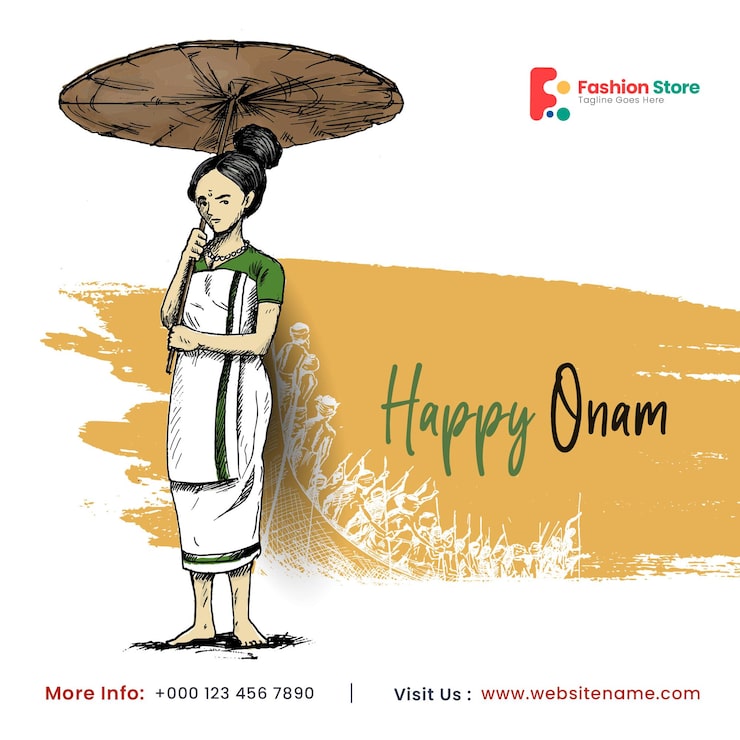 Miễn phí PSD bài đăng, tờ rơi, banner, poster, tờ bướm trên mạng xã hội chúc mừng lễ hội happy onam.