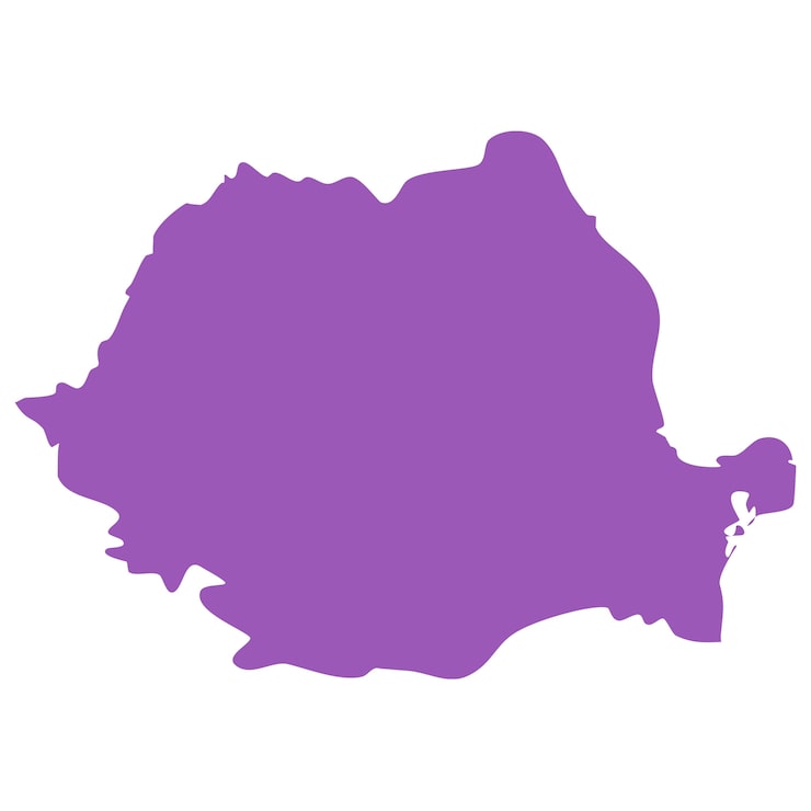 Miễn phí PSD bản đồ romania bị cô lập