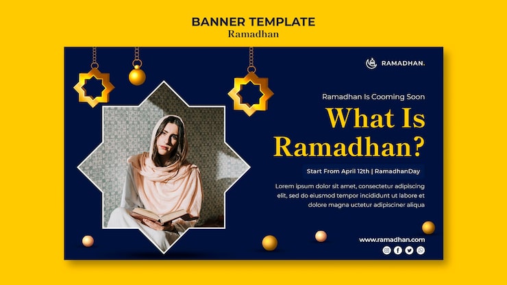 Miễn phí PSD banner ngang lễ kỷ niệm ramadan