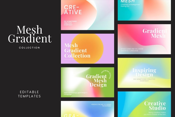 Miễn phí PSD bộ sưu tập mẫu gradient lưới psd cho banner blog