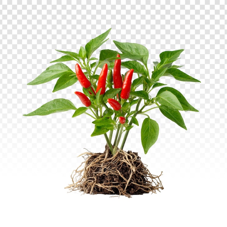 Miễn phí PSD cây ớt có rễ trên nền trong suốt