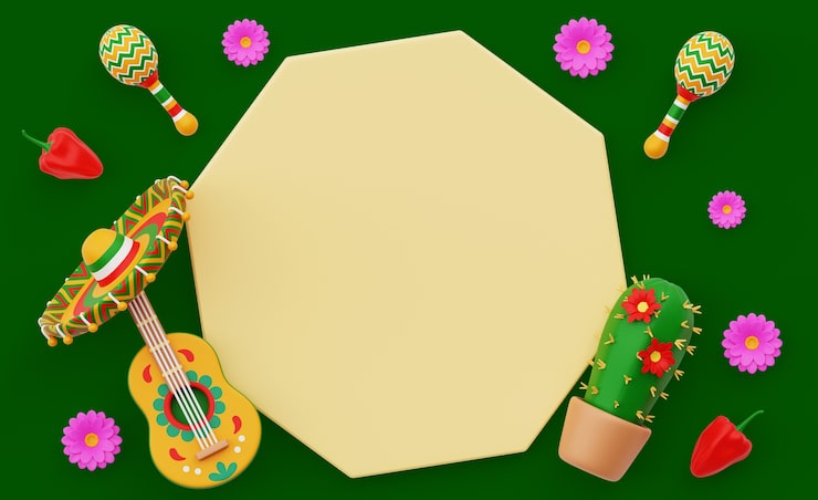 Miễn phí PSD hình ảnh 3d với biểu ngữ giảm giá 5 de mayo trống