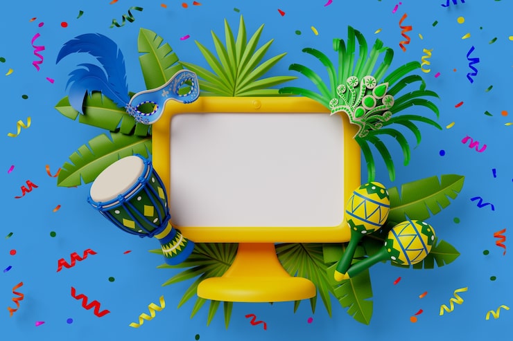 Miễn phí PSD kết xuất 3d biểu ngữ trống quảng cáo bán hàng lễ hội carnival của brazil