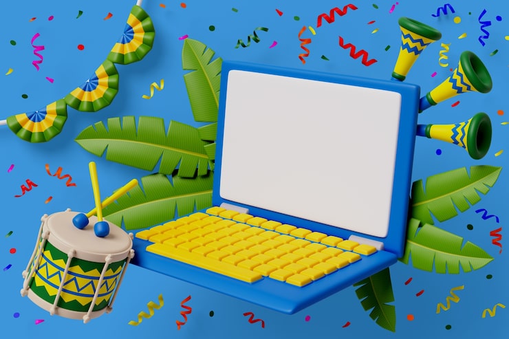 Miễn phí PSD kết xuất 3d biểu ngữ trống quảng cáo bán hàng lễ hội carnival của brazil