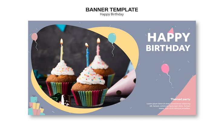 Miễn phí PSD mẫu banner chúc mừng sinh nhật