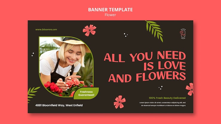 Miễn phí PSD mẫu banner hoa