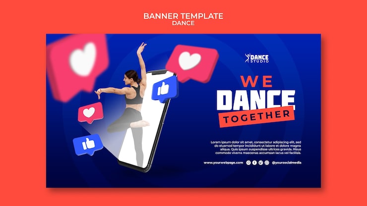 Miễn phí PSD mẫu banner ngang lớp học nhảy